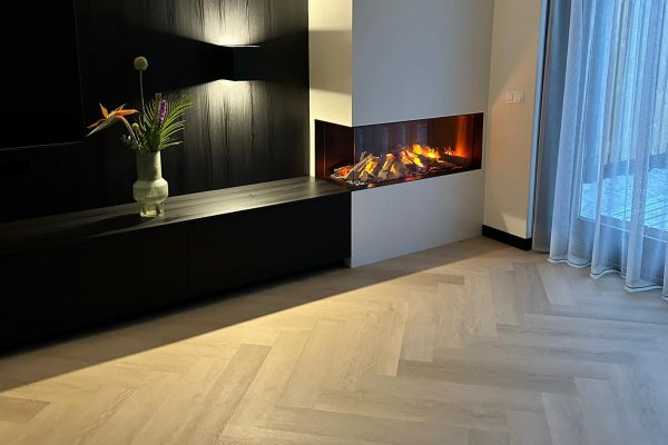 Maatwerk wandmeubel met haard Zwolle