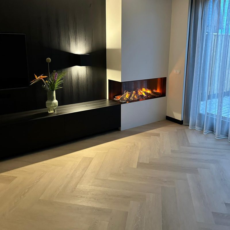 Maatwerk wandmeubel met haard Zwolle